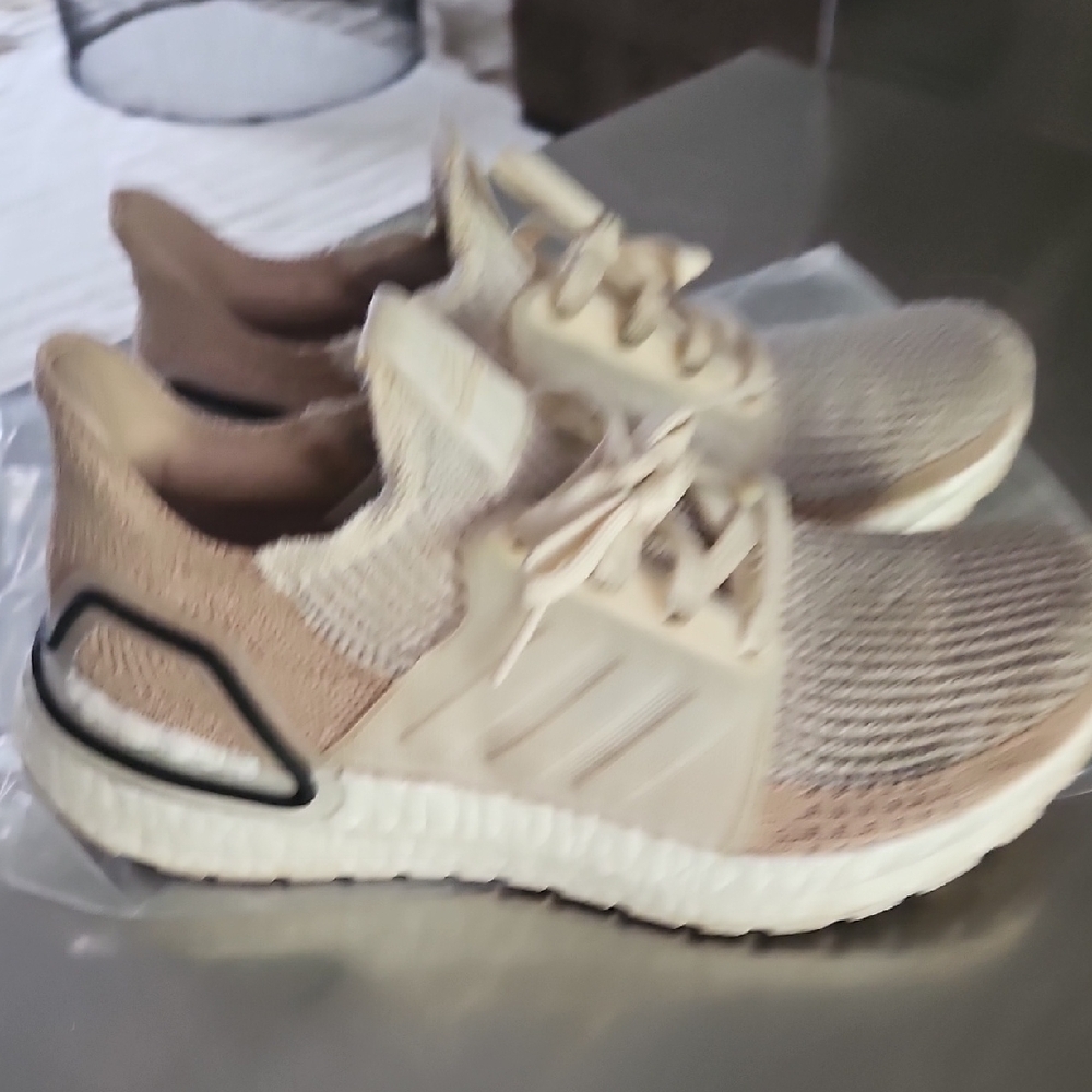 Adidas Women's Cream Knit Sneakers - Picture 6 of 12
